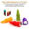 12 Pcs Multicolor Silicone Wine Stoppers With Threaded Seal -