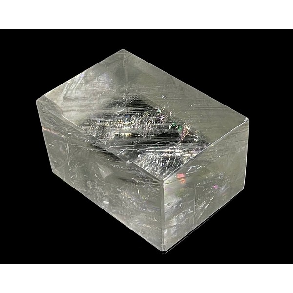 MKöpke® - Double spade - optical calcite with double break Icelandspat - Viking Iceland saving - polished lime | 260 g → XL