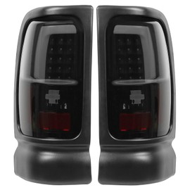 Kojem LED Tail Lights Pair Compatible with 1994-2002 Dodge Ram 1500 2500 3500 LED Tube Bar Tube Taillight Brake Turn Signal Lamps Pair Black Housing & Smoke Lens Replacement for CH2800122 CH2801122