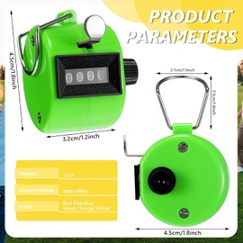 8 Pack Hand Tally Counter 4 Digit Mechanical Palm Click Counter Plastic Hand Held Counter Clicker with Metal Finger Ring for Counting Numbers School Golf Sports Events Office Stadium(8 Colors)