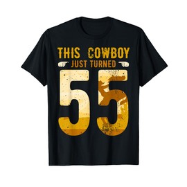 Cowboy 55th Birthday Party Rodeo Hat Horse Lover Ranch Theme T-Shirt