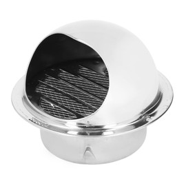 Stainless Steel Ventilation Grille, Round Ventilation Grille Lid with Fine Mesh Air Outlet, Wall Air Outlet, External Extractor for Home Ventilation (130 mm/5.1 inches)