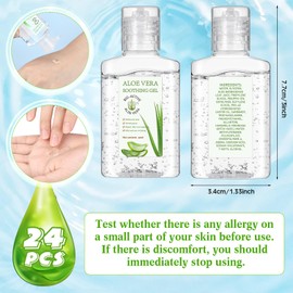 Dansib 24 Pcs Mini Aloe Vera Gel 1oz Soothing Moisture Aloe Gel Travel Size Aloe Vera Gel Moisturizing Face Skin Aloe Vera Gel Bulk for Thank You Gifts Summer Beach Wedding Party Supplies (Aloe Vera)