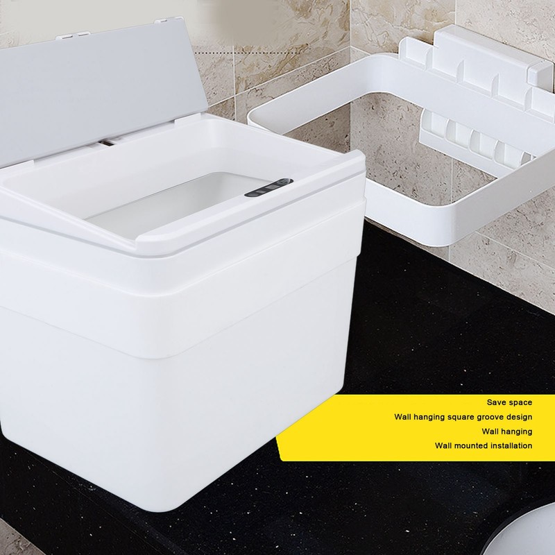 8L Bathroom Trash Can with Lid Automatic Garbage Can USB