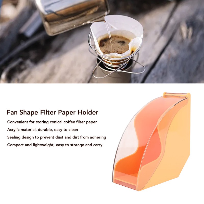 Fan Shape Storage Box with Dustproof Cover Compact Acrylic Filter