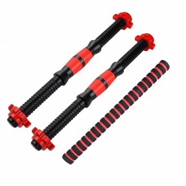 Dumbbell Bars Set of 3, 51 cm Dumbbell Bar + 40 cm Connecting Rod + 4 Pieces Dumbbell Nuts Suitable for Weight Plates with a Diameter of 25 mm Dumbbell Handle Set with Thread Non-Slip Handles