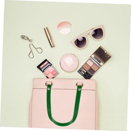 VILLFUL 2set DIY Leather Tote Bag Replacement Strap Pu Handles with Rivets for Handbags Purses and Briefcases Lightweight Green Color for Fashionable Style