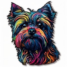 Yoonek Graphics Yorkshire Terrier Dog Vinyl Decal Sticker for Car Window, Laptop, and More. #2165Option47-4