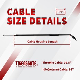 TIGERSGATE 36" Black Vinyl Stainless Steel Braided Extended Throttle and Idle Cable Kit for 2007-2013 Harley Sportsters XL 12" Handlebar Models