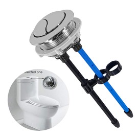 48mm/1.89 inch Toilet Tank Button Toilet Button Flush Button Replacement with Thread Diameter Dual Push Flushing Toilet Button, Lengthen to 7.87inch/20cm