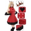 C-ZOFEK Red Cosplay Costume Full Set Dress Outfits with Bustle