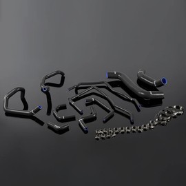 G-PLUS Silicone Radiator Coolant Tube Hose Kit Clamps Compatible With Subaru Impreza WRX MK10 GRB/GH 2008 2009 2010 2011 Black