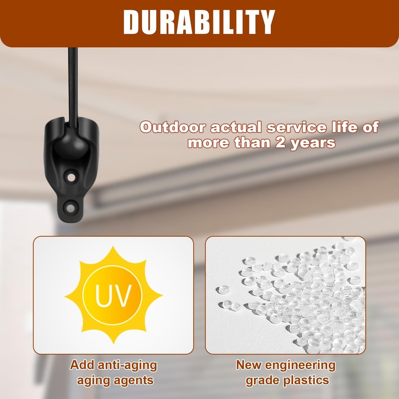 Sun Visor Parts Bungee kit and end Cover, Weather Resistance,