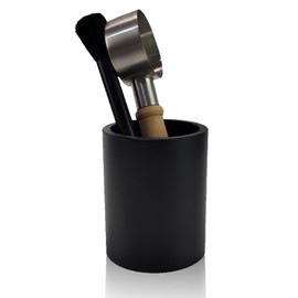 Coffee Spoon Holder Cup, Utensil Holder Aluminum Fruit Fork Holder Cocktail Fork Holder Jar Kitchen Utensil Holder Modern Cooking Utensil Holder Flatware Organizer for Home Kitchen (Black)