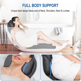 Full Body Bath Pillow for Bathtub, Luxury Bath Pillows Gifts for Women Thick Bathtub Cushion for Soaking Tub with Laundry Bag, Bathtub Pillow Luxury Bathtub Pillows for Head,Neck & Back(Dark Grey)