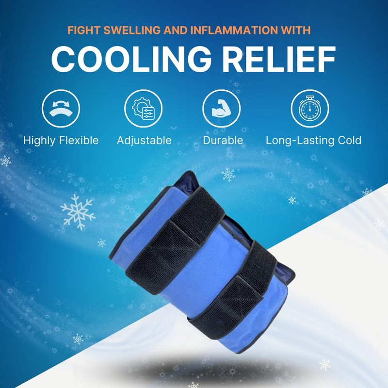 FlexiKold Reusable Gel Large Ice Pack with Straps – Cold