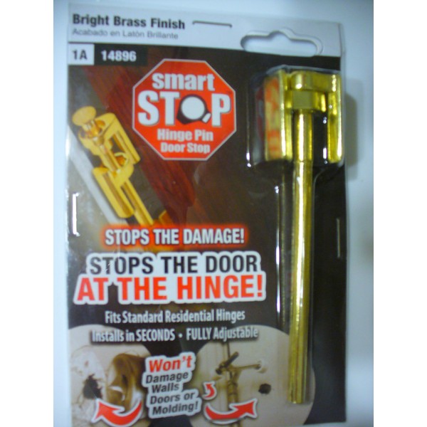 Smart Stop Hinge Pin Door Stop Bright Brass by Smart