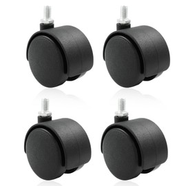 Moicstiy 4 Pack 2 Inch Caster Wheel Replacement, M8 Threaded Stem Caster Wheels, Black Nylon Furniture Wheel for Cabinet, Shelf