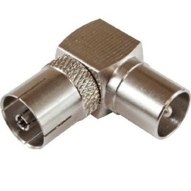 K M Electronics® Right Angle Tv Aerial Plug Coax Cable Plug To Socket Adaptor