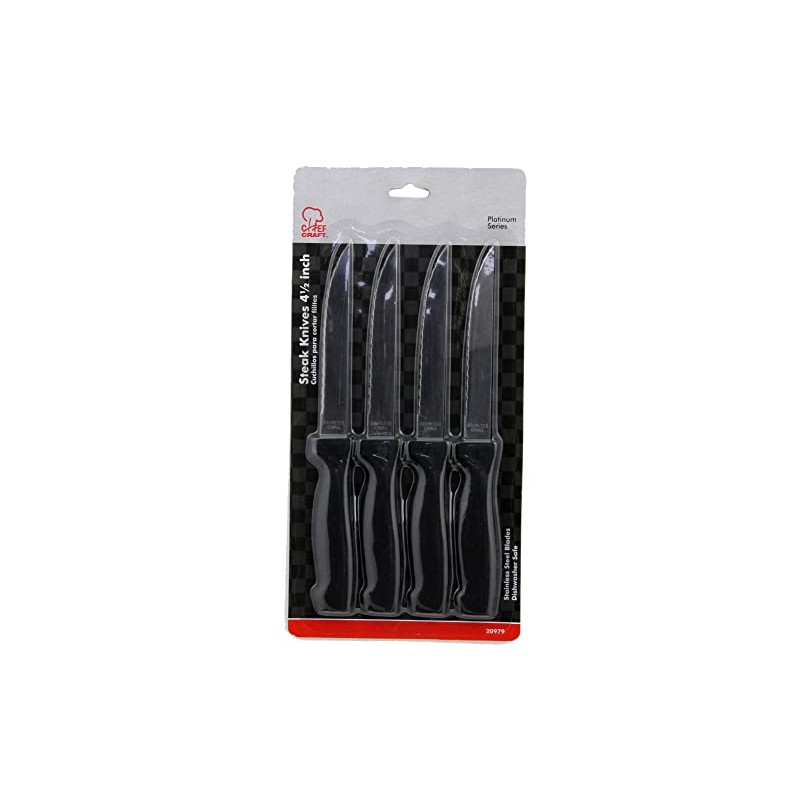 Chef Craft Select Steak Knife Set, 4.5 inch blade 8.25