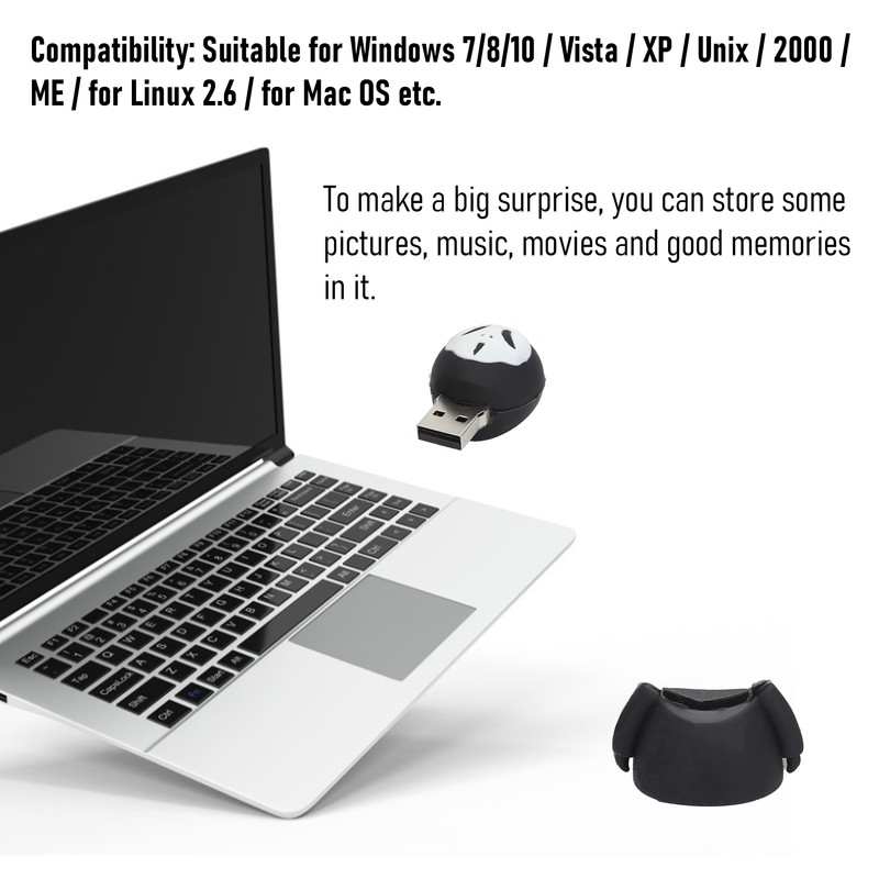 U Disk USB2.0 3 Dimensional Ghostface Practical Special Data Storage