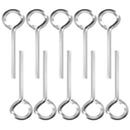 WOODGUILIN 5/32' Hex Dogging Key Set, Full Loop, Key-Ring Style, for Push Bar Door Panic Bars, Security Door, Hex Socket, Solid Metal-10 Pack (Silver)