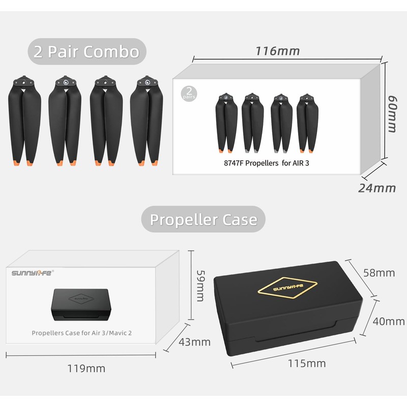 Twaxl Compatible DJI AIR 3 Drone Low Noise Propeller (Propeller