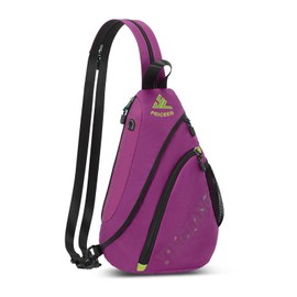 Peicees Bags for Men Waterproof Sling Bag Crossbody Shoulder Bag for Women Chest Daypack Backpack for Travel Bike Hiking, Purple