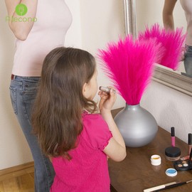 Alecono Hot Pink Pampas Grass 17in 𝟯𝟬𝙋𝙘𝙨, Artificial Faux Fluffy Pampas Grass Decor for Home Wedding Centerpieces Party