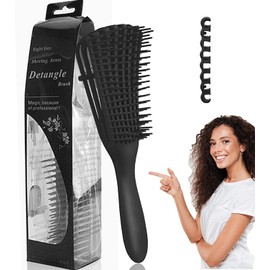 ZONSUSE Hair Brush Detangling Brush for Curly Hair - Detangling Brush for Natural Hair for Afro Hair 3a to 4c Tangled, Improving Hair Texture for Men and Women (Black)