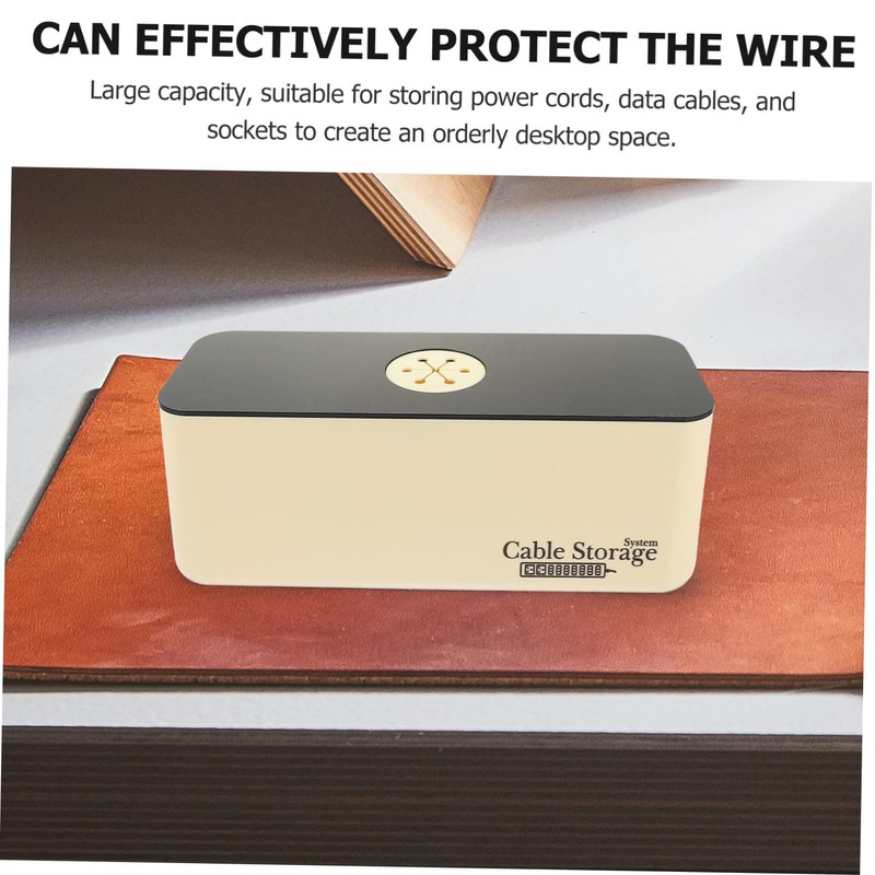 KICHOUSE Cable Organizer Box Cord Storage Management Box for Desk