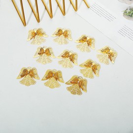 10pcs Gold Angel Shape Suncatcher Hanging Window Pendant DIY Metal Part Ornament Hand-Crafts Gifts