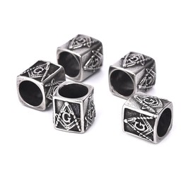 OBSEDE Masonic Murano Beads Charm Fit for Snake Chain Bracelet and European Bracelets Jewelry Making Accessories 8mm 5Pcs