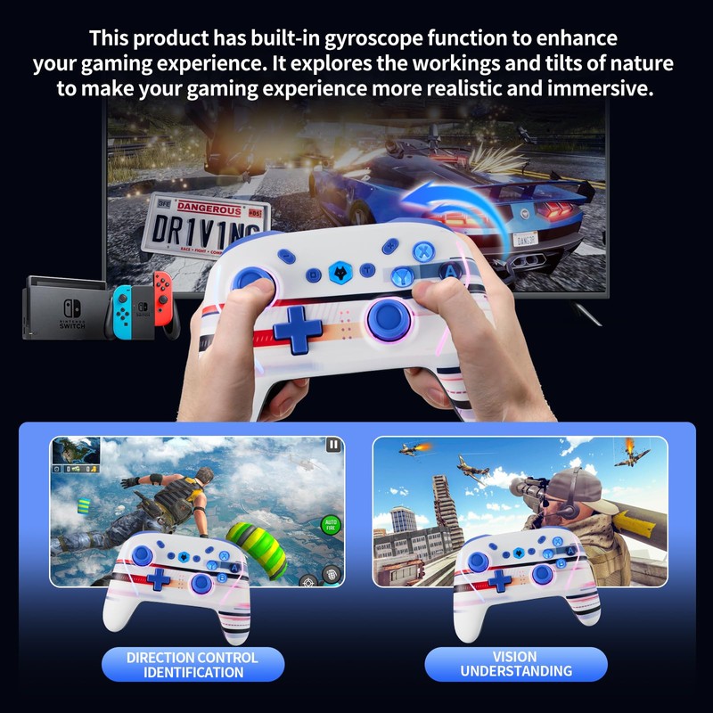 NBCP Wireless Controller für Switch/Lite/OLED-Controller, Switch Controller mit Mouse-Touch auf