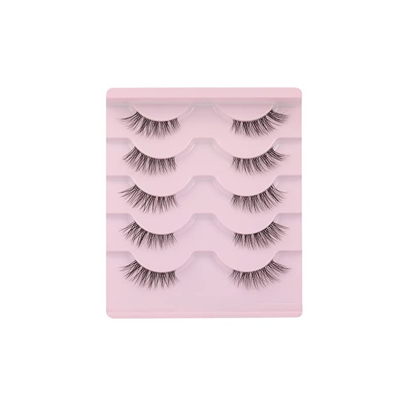 Ruairie False Eyelashes Natural Half Lashes With Clear Band 5