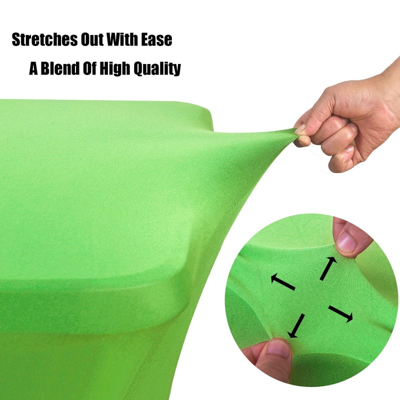 2 Pack 6ft Stretch Spandex Grass Green Table Cover for