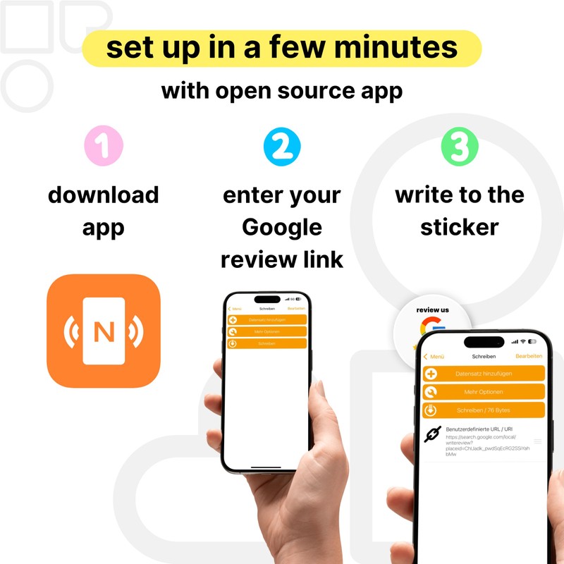 1 x "Review us" on Google NFC Sticker - 3