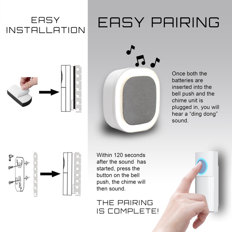 Uni-Com Wireless Plug-in Door Chime with Built-in Night Light, Dusk