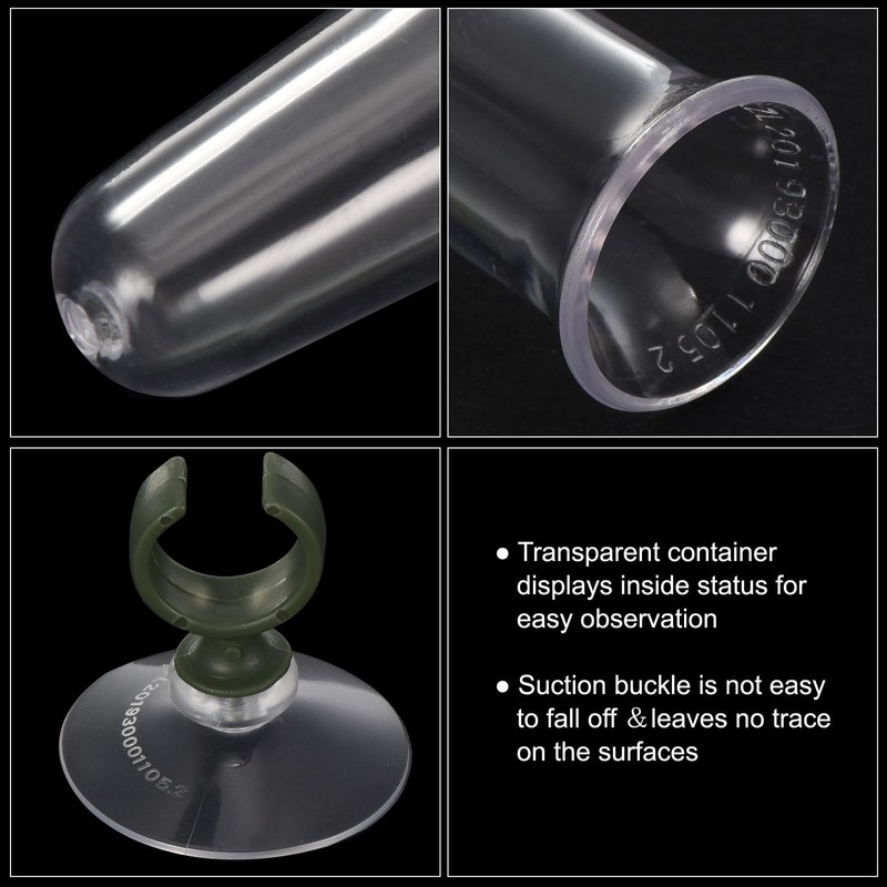 PATIKIL Floral Water Tubes with Suction Cup, 3 Pcs 0.6"