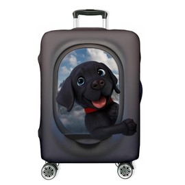 Suitcase Cover, Travel Suitcase Cover, Elastic, Washable, Suitcase Protective Cover, Suitcase Cover, Small S, Medium M or Large L, Animal Dog Cat Horse Motifs [083], Window, S, Suitcase cover