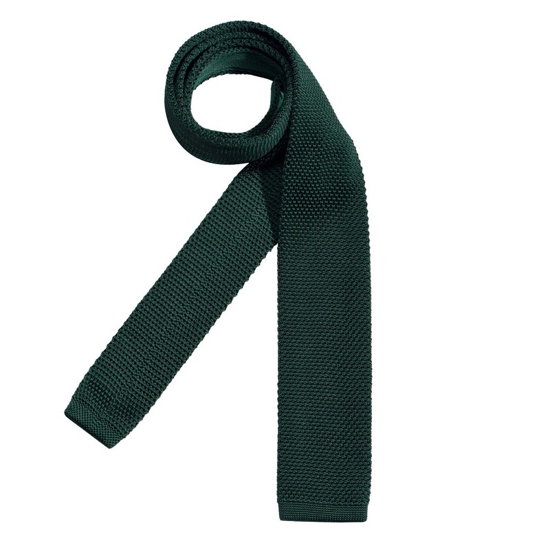 DonDon Men's Knit Tie handmade Dark Green