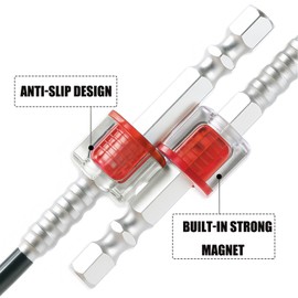 Saipor 5 Pieces Screwdriver Head Magnetic Ring, Universal 1/4" Hex Magnetic Screw Ring Holders, Screwdriver Bit Magnetizer