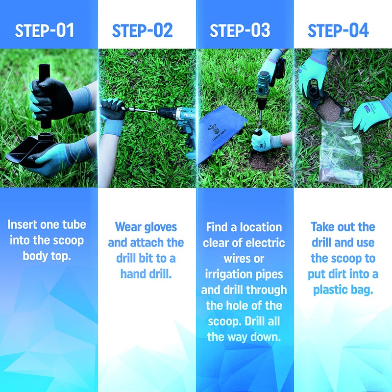 Lakedew Soil Sampler Drill Set No Sweat No Clean up