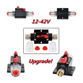 20A 30A 40A 50A 60A 80A 100A 150A Audio Circuit Breaker Auto Car Stereo Inline Fuse Holders Inverter, Manual Reset 12V-24V DC for Automotive Marine Boat Audio System Protection (Small-100A)