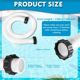 Ground Pool Pump Replacement Hose Leakproof Easy to Use Ground Swimming Pools Replacement for Home Pools (1.5m)