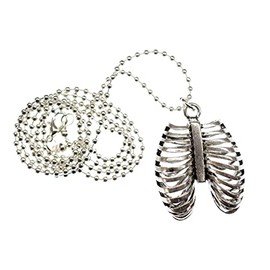 Miniblings Lung Necklace 80Cm Anatomy Silver Ribs Human Horror Hospital Metal