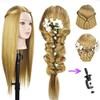 Mannequin Hairdressing Training Head, 68.5 cm, with Synthetic Hair and