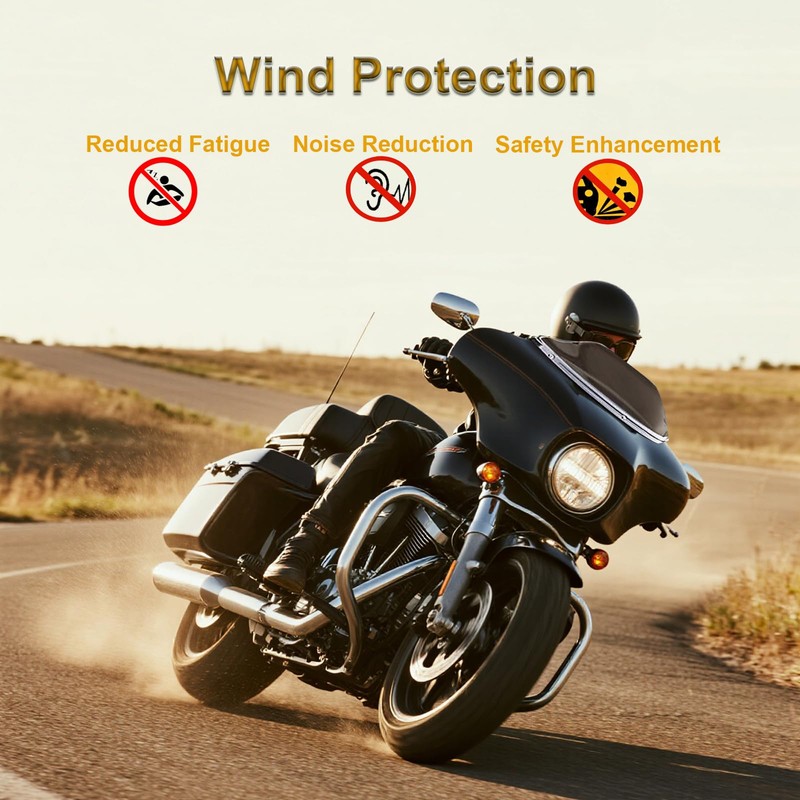 Smoke 9" Motorcycle Wave Windshield Windscreen Compatible for Harley 2014-2023