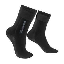 Summshall Neoprene Socks 3mm, Newest Wetsuit Socks Thermal Anti-Slip Diving Socks for Men Women Diving Snorkeling Swimming Surfing Sailing Kayaking