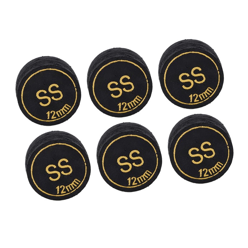 6pcs Pool Billiard Cue Tips 12mm Billiard Pool Cues Tips
